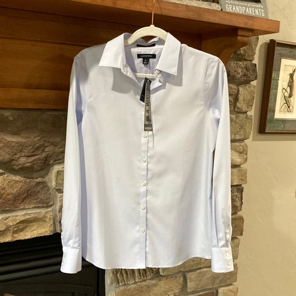 Lands’ End No Iron Supima Cotton Long Sleeve Light Blue Professional Shirt - Picture 3 of 13